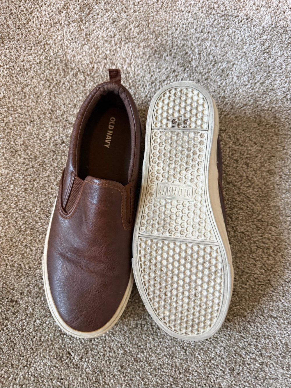 Old Navy Brown Slip-On Sneakers with Cream Sole